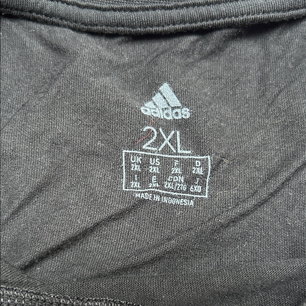 adidas Black Short Sleeve Tee with Gold Graphic Logo - Picture 3 of 3